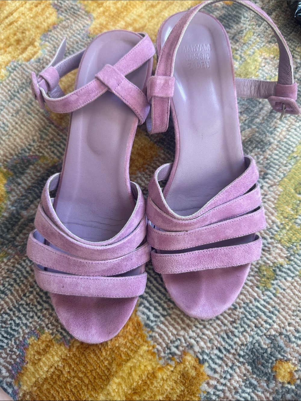 Maryam Nassir Zadeh Lilac Suede Strappy Heeled Sandals